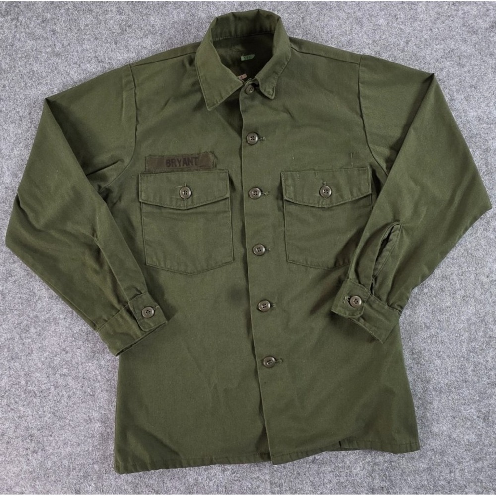 Vintage‎ U.S. Army Shirt Military OG-507 Twill Utility Mens Sz M-L 20x27